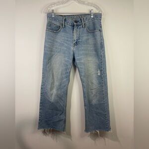 American Eagle‎ Outfitters Light Blue Women's Straight Jeans low loose